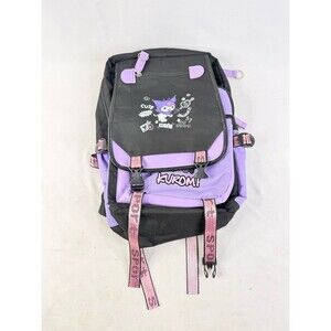 Kuromi Anime Purple Black Laptop Backpack Lunch Box Pencil Bag Multi Pocket 16”
